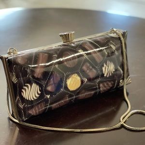 Katespade chocolate print clutch